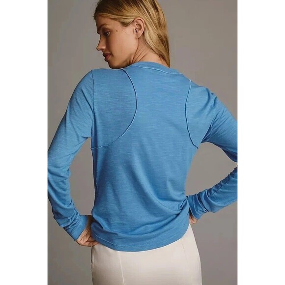 Anthropologie Pilcro Reconstructed Racer Tee Tunic Top Long Sleeve S NWT 280122 - Picture 5 of 12